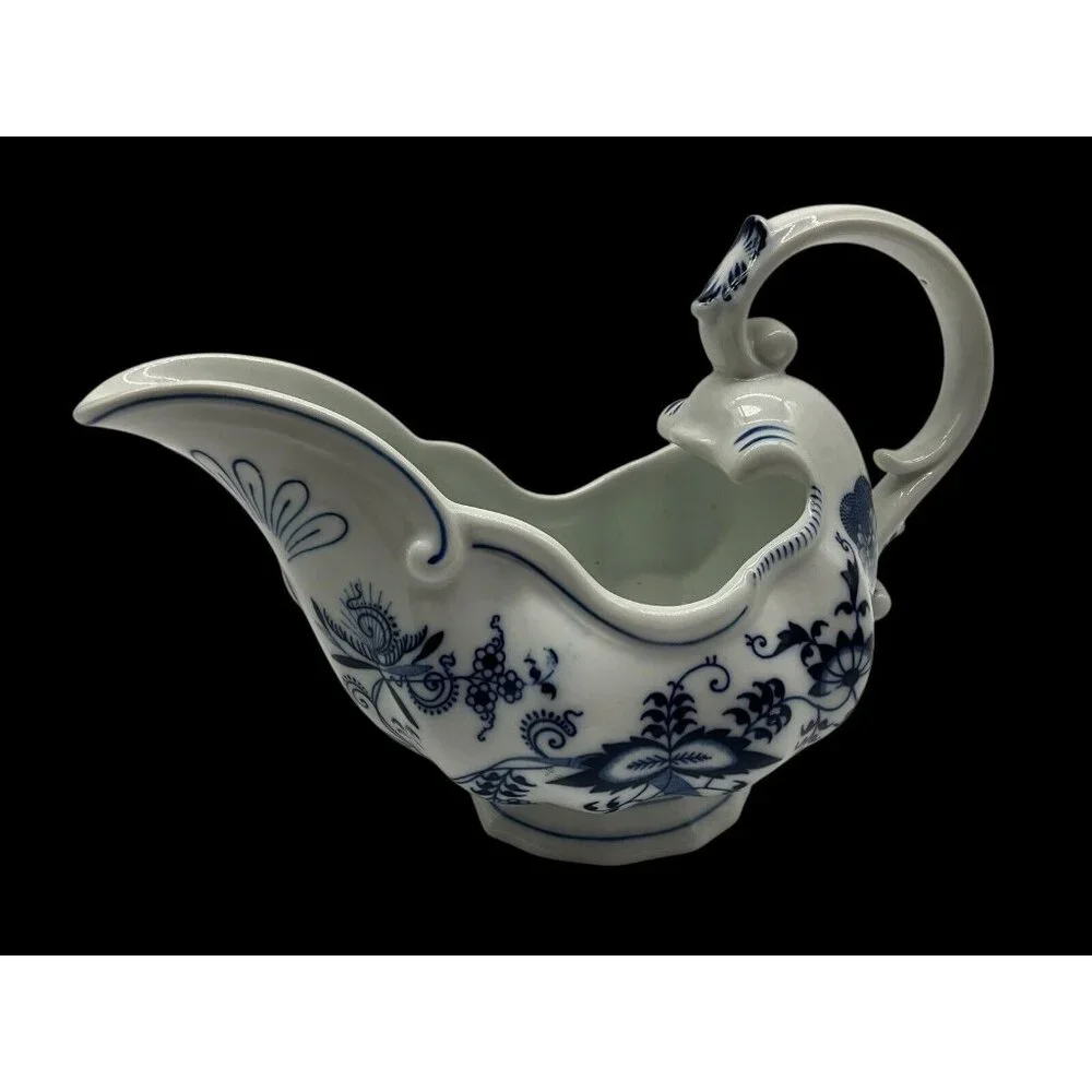Blue Danube Large Blue & White Gravy Boat Blue Onion Retired Pattern Vintage
